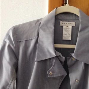 Ice Blue CELINE Silk Shirtdress